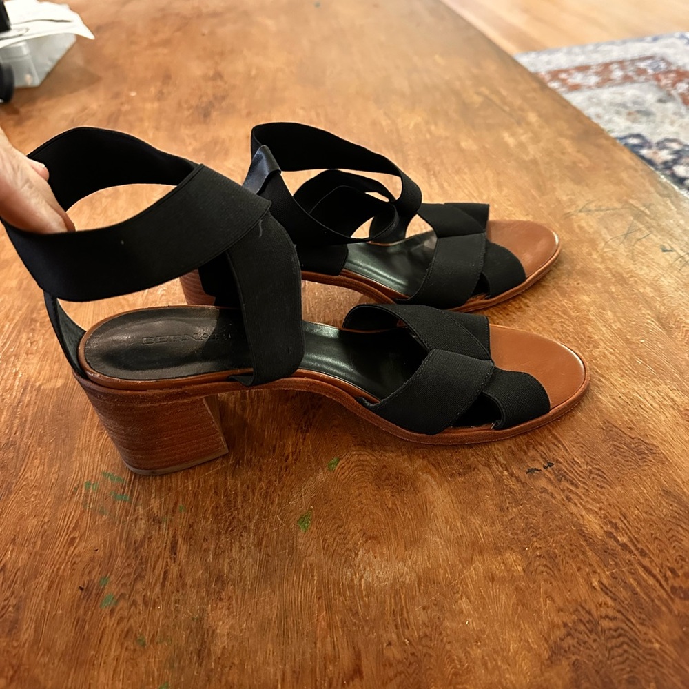 Bernardo Black and Brown Heeled Sandals